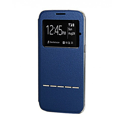 Синий фирменный чехол Cover Open с магнитной полоской для приема вызова для Samsung Galaxy S7 Edge
