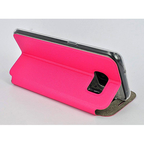 Ярко-розовый фирменный чехол Cover Open с магнитной полоской для приема вызова для Samsung Galaxy S7 Edge