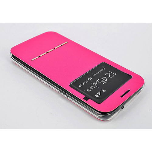 Ярко-розовый фирменный чехол Cover Open с магнитной полоской для приема вызова для Samsung Galaxy S7 Edge