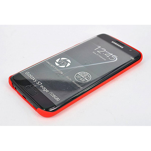 Защитный бампер Silicon Silky And Soft-Touch Finish на Самсунг Галакси S7 Edge красного цвета