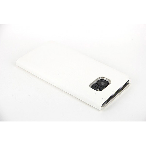 Кожаный фирменный чехол Flip Wallet для Samsung Galaxy S7 Edge белого цвета с отделом для пластиковых карт