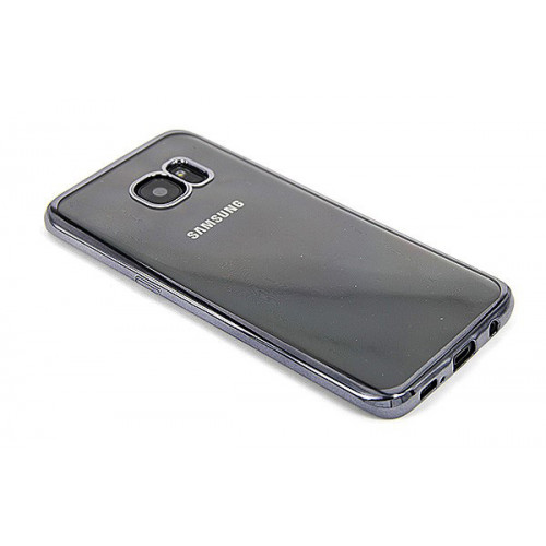Силиконовый фирменный бампер Clear View на Samsung Galaxy S7 Edge черный