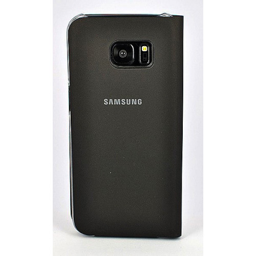 Кожаный чехол-книжка S-View Cover для Samsung Galaxy S7 Edge черного цвета