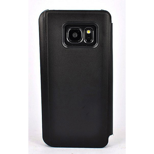 Чехол из кожи Clear View Standing для Samsung Galaxy S7 Edge черного цвета