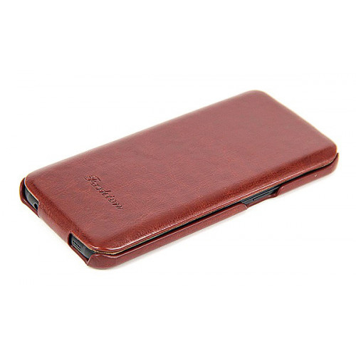 Дизайнерский кожаный фирменный чехол-флип для Samsung Galaxy S7 Edge коричневый