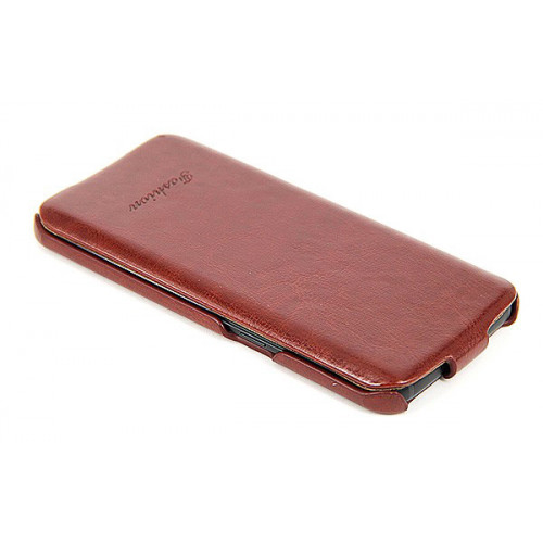 Дизайнерский кожаный фирменный чехол-флип для Samsung Galaxy S7 Edge коричневый
