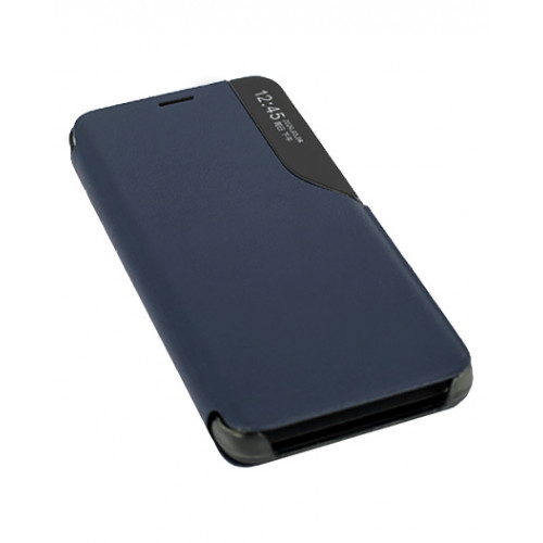 Кожаный чехол Clear View Standing для Samsung Galaxy S9 Plus темно-синий