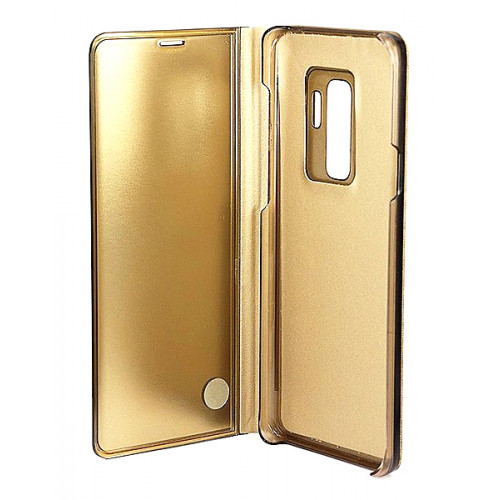 Золотой зеркальный чехол Clear View Cover для Samsung Galaxy S9 Plus (G965)