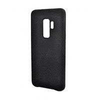 Защитный кожаный премиум чехол Alcantara для Samsung Galaxy S9 Plus черного цвета