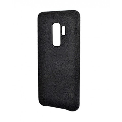 Защитный фирменный премиум чехол Alcantara для Samsung Galaxy S9 Plus (G965) черного цвета