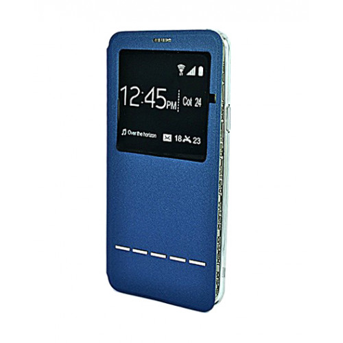 Синий фирменный чехол Cover Open с магнитной полоской для приема вызова на Samsung Galaxy S9 Plus (G965)