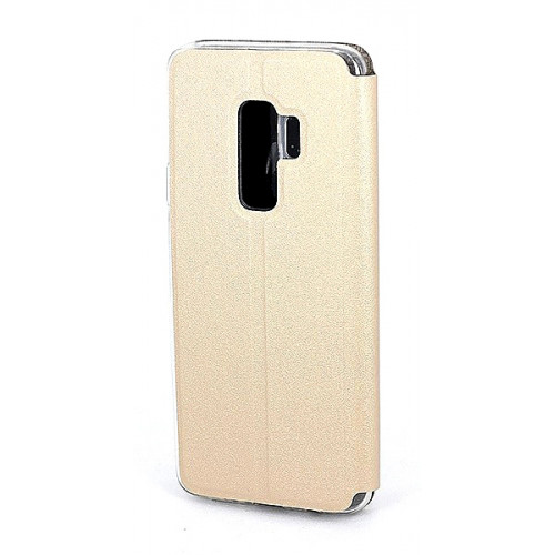Золотой фирменный чехол Cover Open с магнитной полоской для приема вызова на Samsung Galaxy S9 Plus (G965)