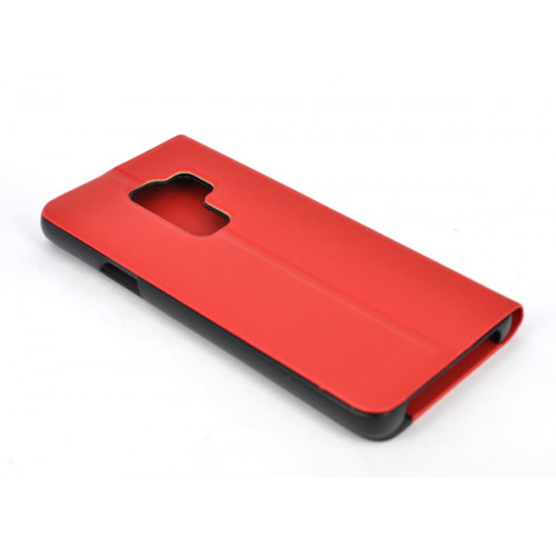 Красный чехол Clear View Standing для Samsung Galaxy S9 Plus (G965) с интерактивной полосой