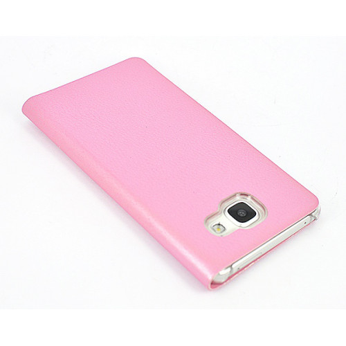 Розовый фирменный кожаный чехол Flip Wallet для Samsung Galaxy A5 2016