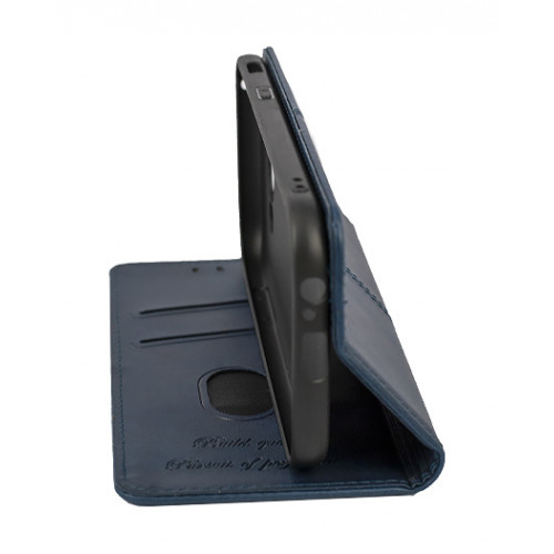 Темно-синий дизайнерский кожаный чехол-обложка для Samsung Galaxy A5 2017 года с отделом для пластиковых карт
