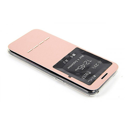 Розовый фирменный чехол Cover Open с магнитной полоской для приема вызова для Samsung Galaxy S8