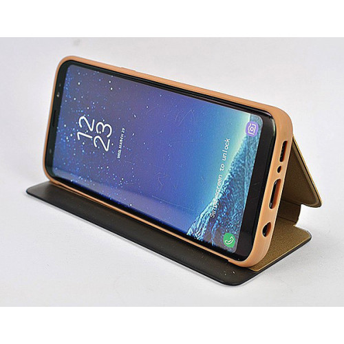 Золотой чехол Clear View Standing для Samsung Galaxy S8 с интерактивной полосой