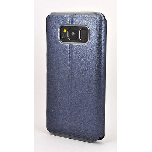 Кожаный темно-синий чехол Flip Cover Open на Samsung Galaxy S8