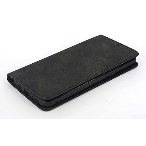 Черный кожаный премиум чехол-книжка для Samsung Galaxy S8 с отделом для пластиковых карт