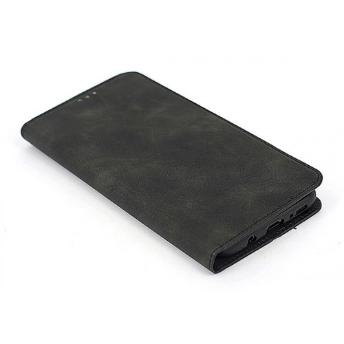 Черный кожаный премиум чехол-книжка для Samsung Galaxy S8 с отделом для пластиковых карт