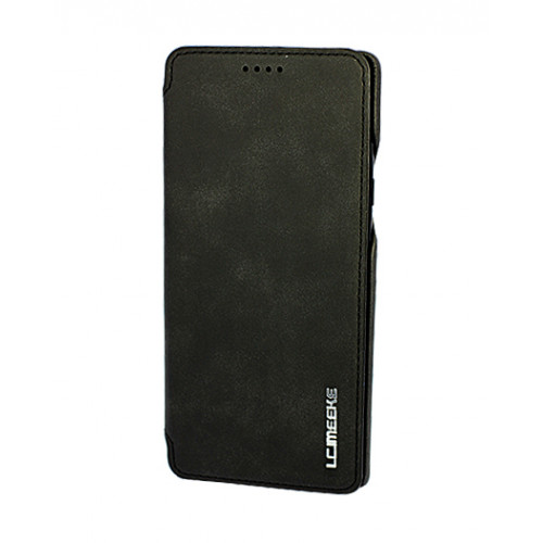 Фирменный черный кожаный премиум чехол-книжка для Samsung Galaxy S8 с отделом для пластиковых карт