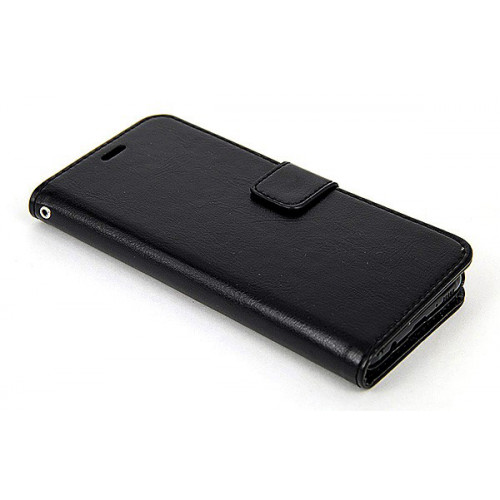 Кожаный премиум чехол для Самсунг Галакси S8 с магнитной застежкой и отделом для пластиковых карт черного цвета