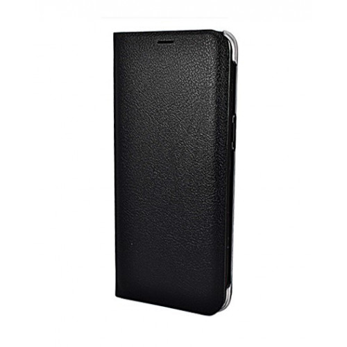 Кожаный фирменный чехол Flip Wallet для Samsung Galaxy S8 черного цвета с отделом для пластиковых карт