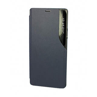 Кожаный фирменный чехол Clear View Standing для Samsung Galaxy Note 8 темно-синий