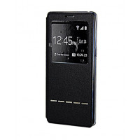 Черный фирменный чехол Cover Open с магнитной полоской для приема вызова на Samsung Galaxy Note 8