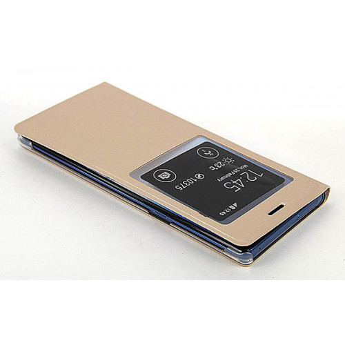 Золотой фирменный чехол-книжка Flip Cover Open для Samsung Galaxy Note 8