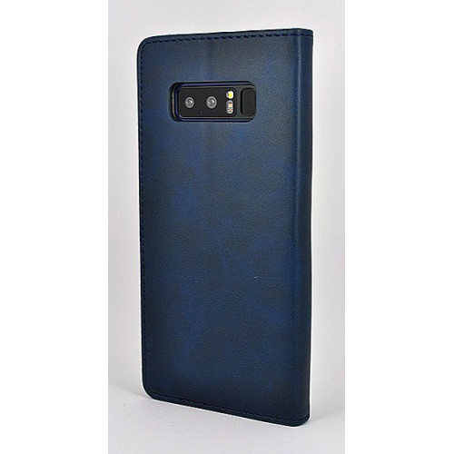 Синий кожаный премиум чехол-книжка для Samsung Galaxy Note 8 с отделом для пластиковых карт