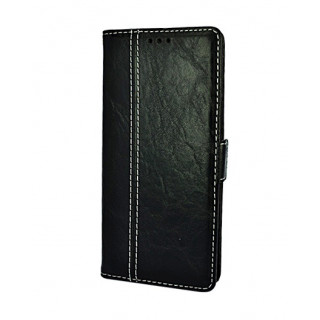 Черный кожаный чехол-книжка для Samsung Galaxy Note 8 с отделом для пластиковых карт и магнитной застежкой