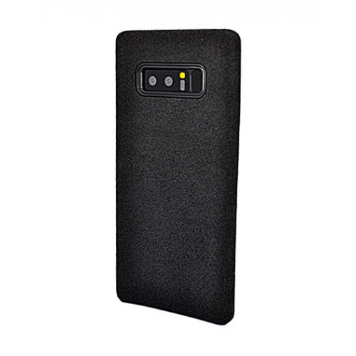 Защитный фирменный премиум чехол Alcantara для Samsung Galaxy Note 8 черного цвета