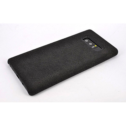 Защитный фирменный премиум чехол Alcantara для Samsung Galaxy Note 8 черного цвета