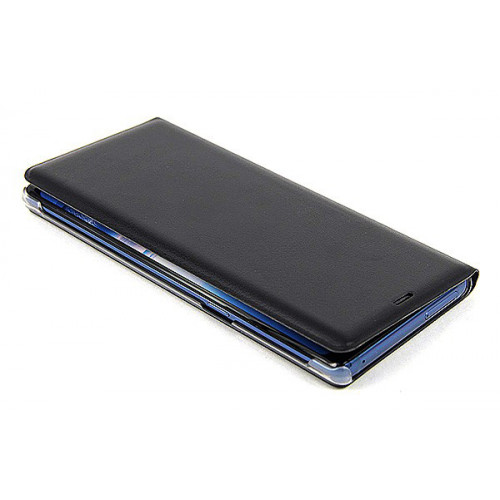 Кожаный фирменный чехол Flip Wallet для Samsung Galaxy Note 8 черного цвета с отделом для пластиковых карт