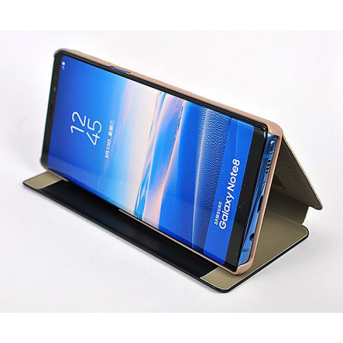 Чехол из кожи Clear View Standing для Samsung Galaxy Note 8 золотой