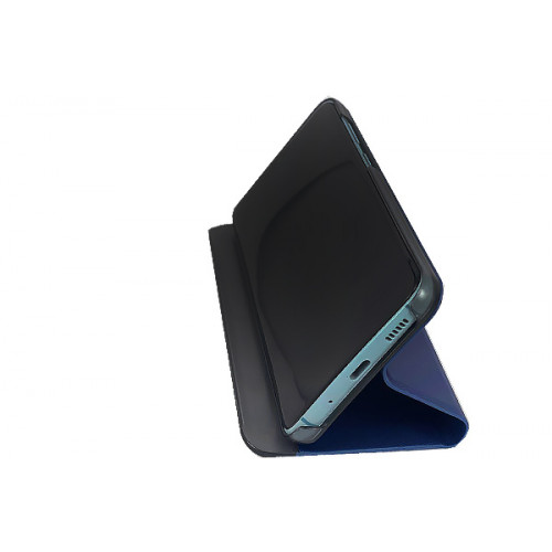 Синий чехол Clear View Standing для Samsung Galaxy S20 ФЕ с интерактивной полосой