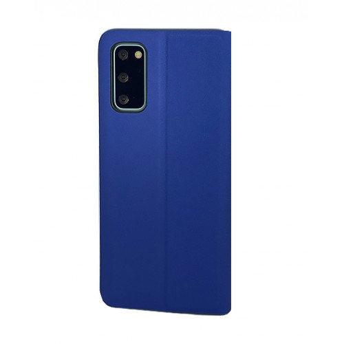 Синий чехол Clear View Standing для Samsung Galaxy S20 ФЕ с интерактивной полосой