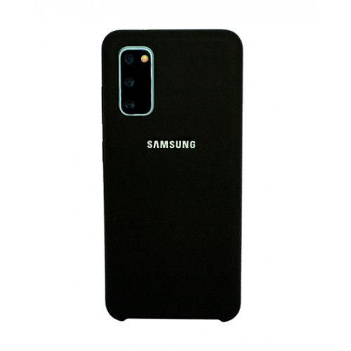 Фирменный бампер Silicon Silky And Soft-Touch Finish для Samsung Galaxy S20 (G980F) черного цвета