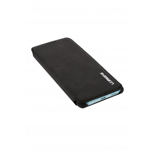 Черный кожаный премиум чехол-обложка для Samsung Galaxy S20 FE (G780G) с отделом для пластиковых карточек