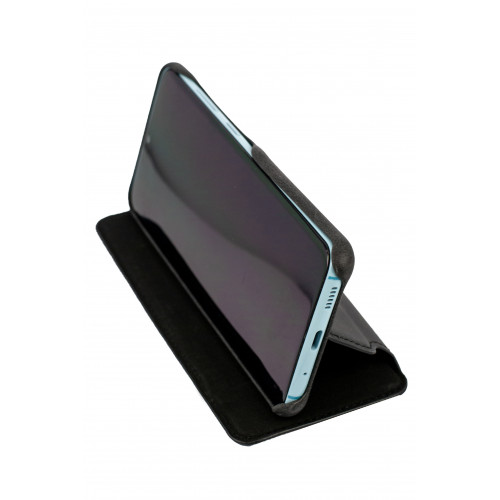 Черный кожаный премиум чехол-обложка для Samsung Galaxy S20 FE (G780G) с отделом для пластиковых карточек