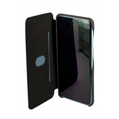 Черный кожаный премиум чехол-книжка для Samsung Galaxy S20 (G980) с отделом для пластиковых карт 