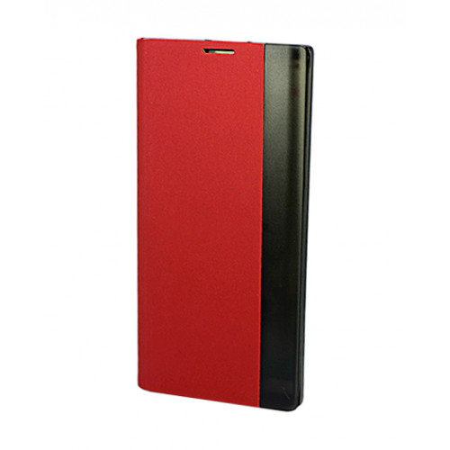 Красный чехол Clear View Standing для Samsung Galaxy S22 Ultra (SM-S908U) с интерактивной полосой