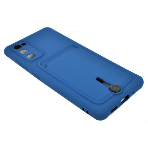 Защитный синий бампер Silicon Silky для Samsung Galaxy S20 FE (G780G) c отделом для пластиковых карт