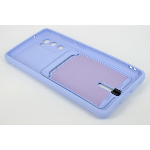 Защитный лавандовый бампер Silicon Silky для Samsung Galaxy S20 FE (G780G) c отделом для пластиковых карт