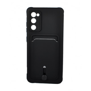 Силиконовый черный бампер Silicon Silky для Samsung Galaxy S20 FE (G780G) c отделом для пластиковых карт