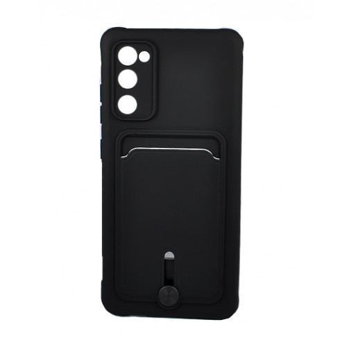 Защитный черный бампер Silicon Silky для Samsung Galaxy S20 FE (G780G) c отделом для пластиковых карт