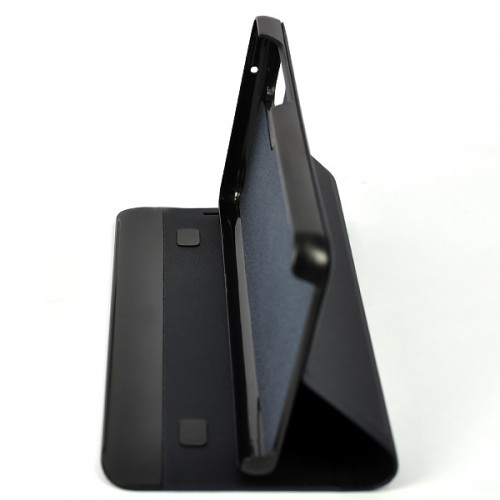 Черный чехол Clear View Standing для Samsung Galaxy S20 FE с интерактивной полосой