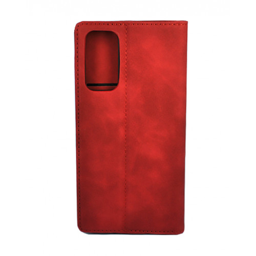 Красный премиум чехол-книжка для Samsung Galaxy S20 FE с отделом для пластиковых карт
