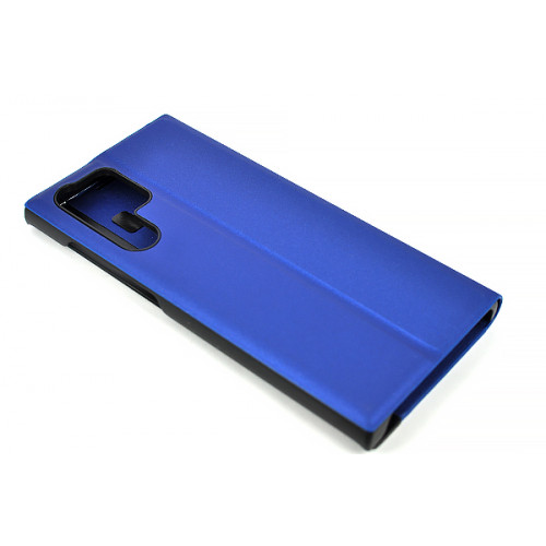 Синий чехол Clear View Standing для Samsung Galaxy S22 Ultra (SM-S908U) с интерактивной полосой